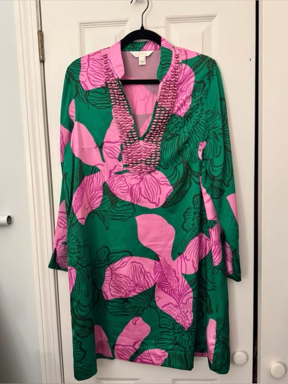 EUC Lilly Pulitzer Irella Caftan Dress Kitts Green Oversized Sunset Shadows - Picture 6 of 6